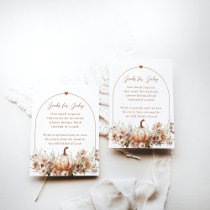 Fall in love Floral Pumpkin Books Baby Shower Enclosure Card