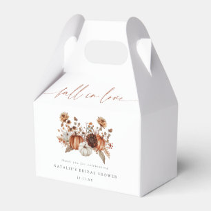 Fall in Love Floral Pumpkin Bridal Shower Favor Boxes