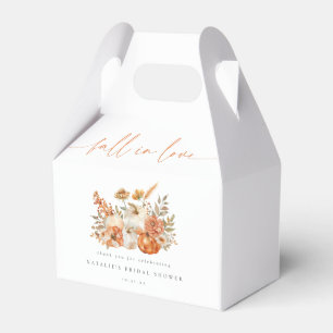 Fall in Love Floral Pumpkin Bridal Shower Favor Boxes