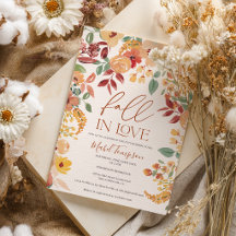 Fall In Love Floral Rustic Earth Bridal Shower