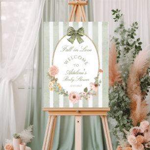 Fall in Love Floral Vintage Baby Shower Welcome Foam Board