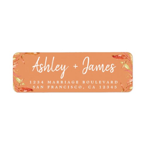 Fall in Love Foliage Autumn Copper Return Address Label