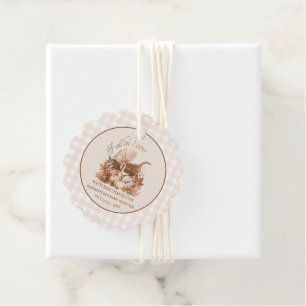 Fall In Love Gingham Baby Shower Favor Tags