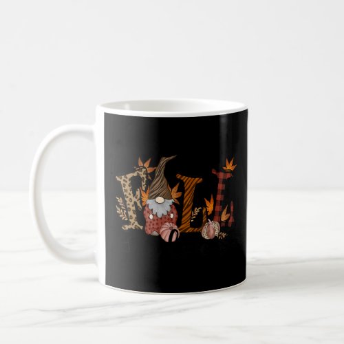 Fall In Love Gnome Leopard Plaid Pumpkin Thanksgiv Coffee Mug