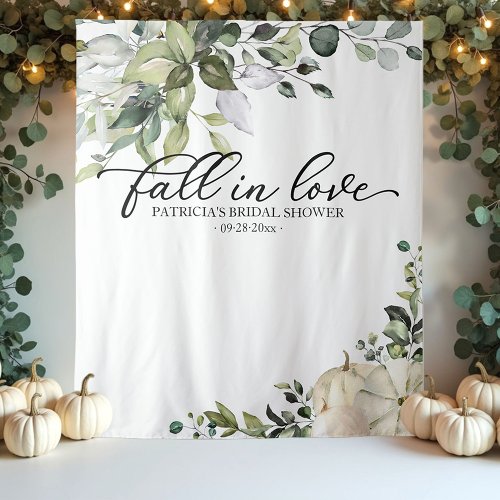 Fall In Love Greenery Bridal Shower Backdrop