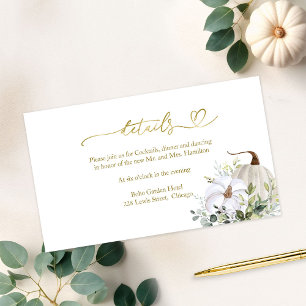 Fall in Love Greenery Wedding Details Enclosure Card