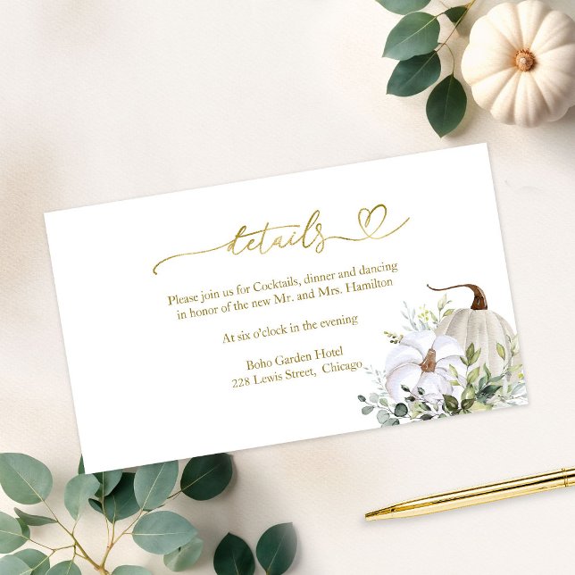 Fall in Love Greenery Wedding Details Enclosure Card (Creator Uploaded)