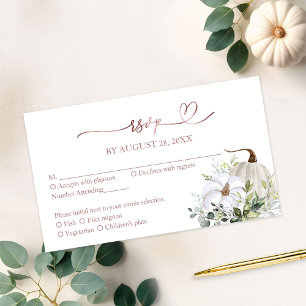 Fall in Love Greenery Wedding RSVP Card