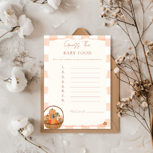 Fall in love Guess the Baby Food Game Card