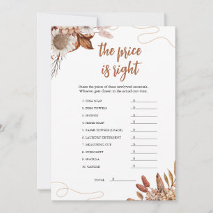 Fall in love   Guess the Right Price Bridal Shower Invitation