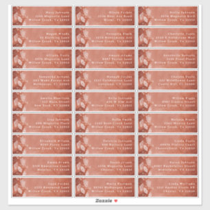 Fall in Love Guest Address Labels in Terracotta