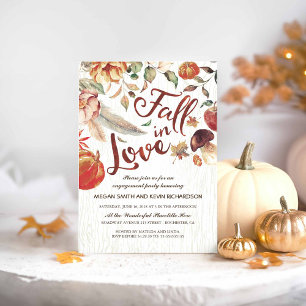 Fall in Love Harvest Pumpkin Engagement Party Invitation