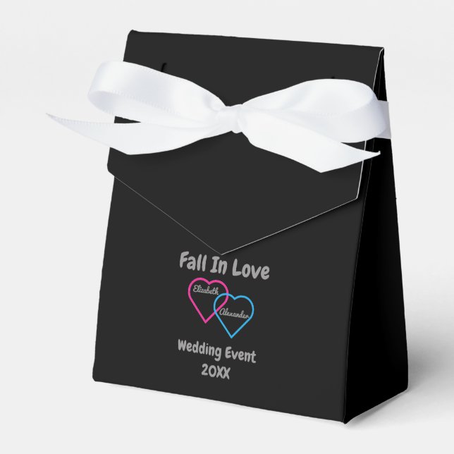 Fall In Love Hearts Favor Boxes (Front Side)