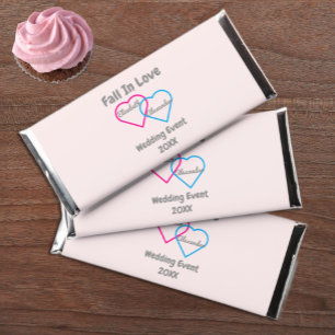 Fall In Love Hearts Hershey Bar Favors