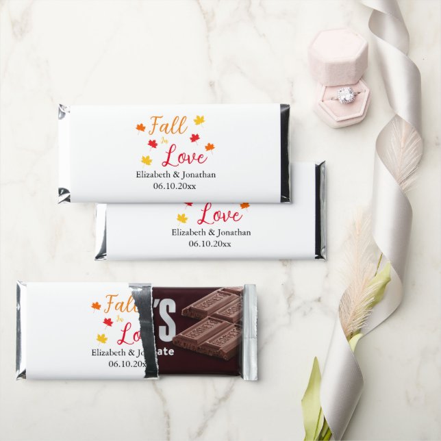 Fall In Love Hershey Bar Favors (Front)