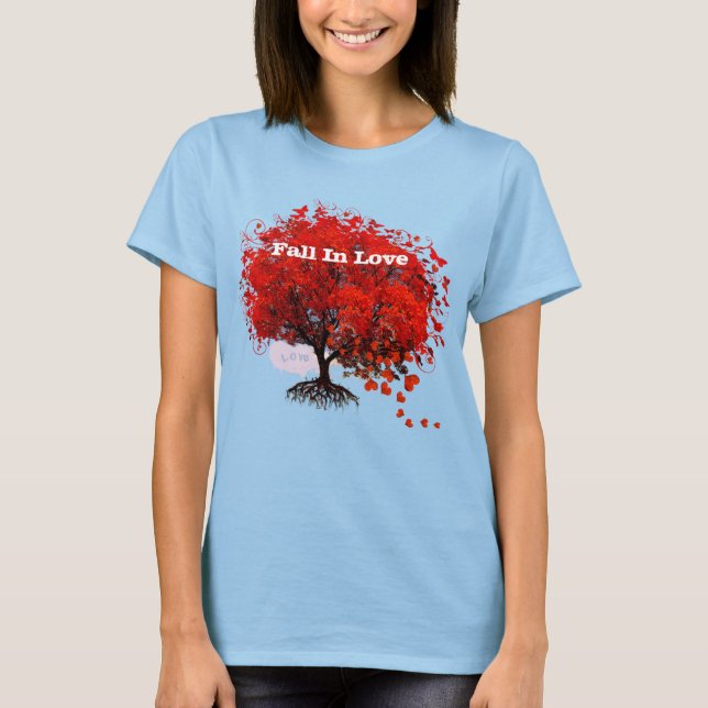 Fall In Love Hoodie Swirls Roots Hearts Falling T-Shirt (Front)