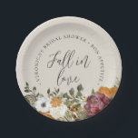 Fall in Love Ivory Bridal Shower Paper Paper Plates<br><div class="desc">Designed to match our Rustic Botanical collection</div>