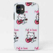 "Fall in Love Kitty Sticker"