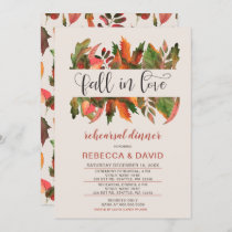 Fall in love leaves autumn fall Rehearsal Dinner Invitation