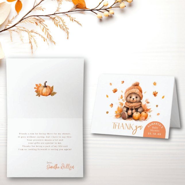 Fall In Love Little Teddy Bear Folded Thank You (Creator Uploaded)