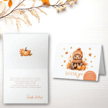 Fall In Love Little Teddy Bear Folded Thank You