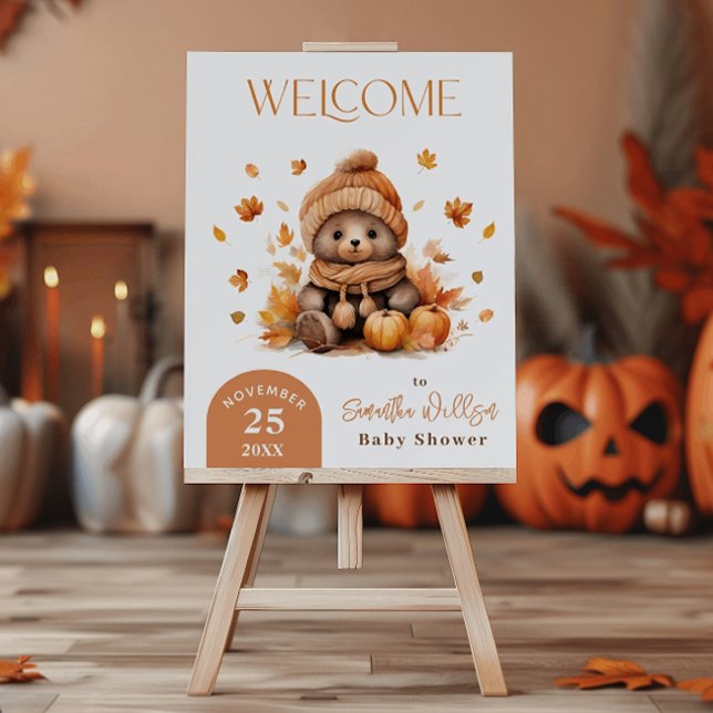 Fall In Love Little Teddy Bear Pumpkin Welcome Foam Board (Creator Uploaded)