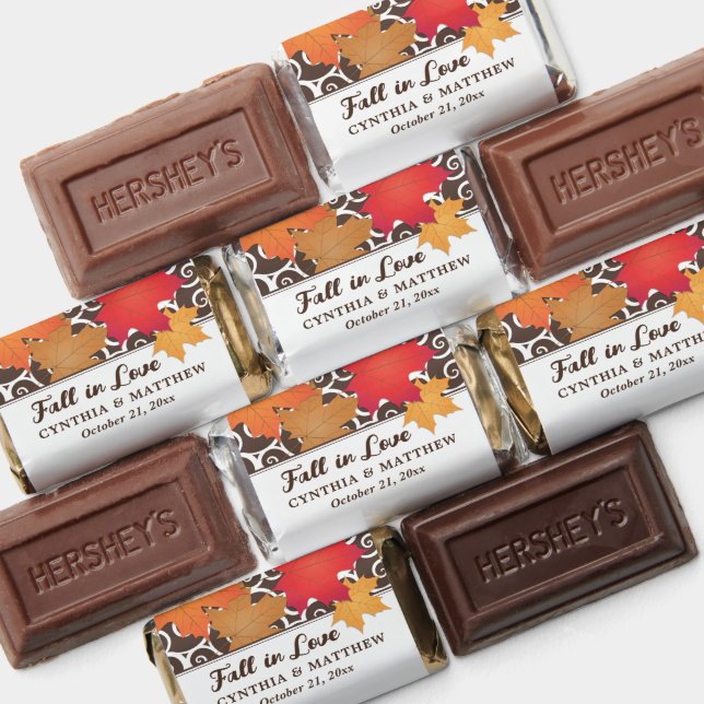 Fall in Love Maple Wedding Monogram Hershey's Miniatures (Assorted)