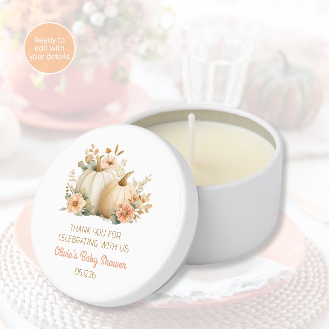Fall in Love Mini Candle Favors Pumpkin Shower (Creator Uploaded)