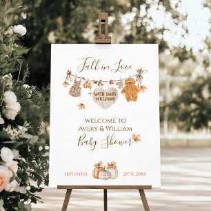Fall in Love Minimal Modern Neutral Baby Shower Foam Board