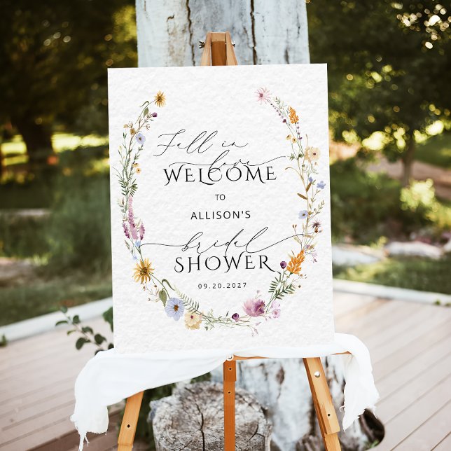 Fall in Love Modern Bridal Shower Welcome  Foam Board (Creator Uploaded)