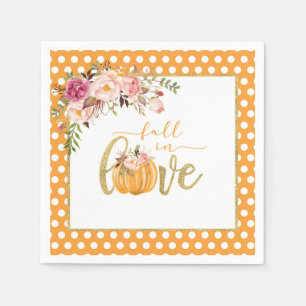Fall in Love Napkin - Orange Dots