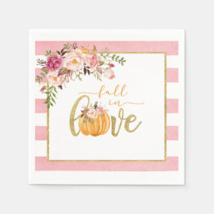 Fall in Love Napkin - Pink Stripes