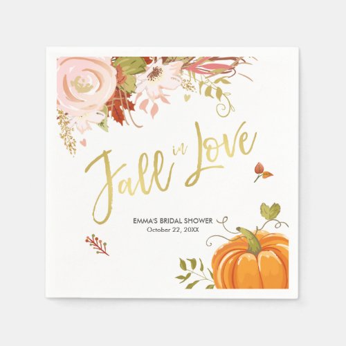 Fall in Love Napkins Bridal Fall Baby shower