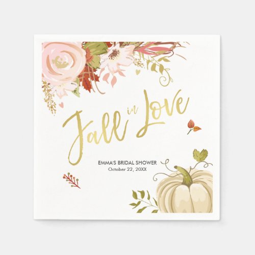 Fall in Love Napkins Bridal Fall Baby shower