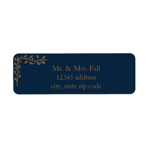 Fall in love navy blue address labels 