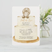 Fall in Love Neutral Autumn Cake Baby Shower Invitation (Standing Front)