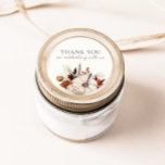 Fall in Love Neutral Pumpkin Classic Round Sticker<br><div class="desc">Fall themed watercolor pumpkin design with neutral autumn foliage.</div>