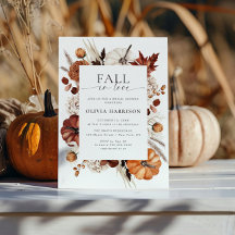 Fall in Love Neutral Pumpkin Frame Bridal Shower