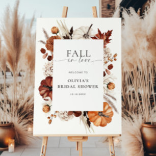 Fall in Love Neutral Pumpkin Frame Welcome Foam Board