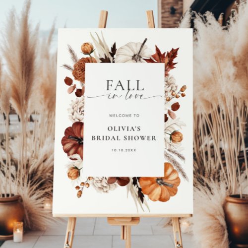 Fall in Love Neutral Pumpkin Frame Welcome Foam Board