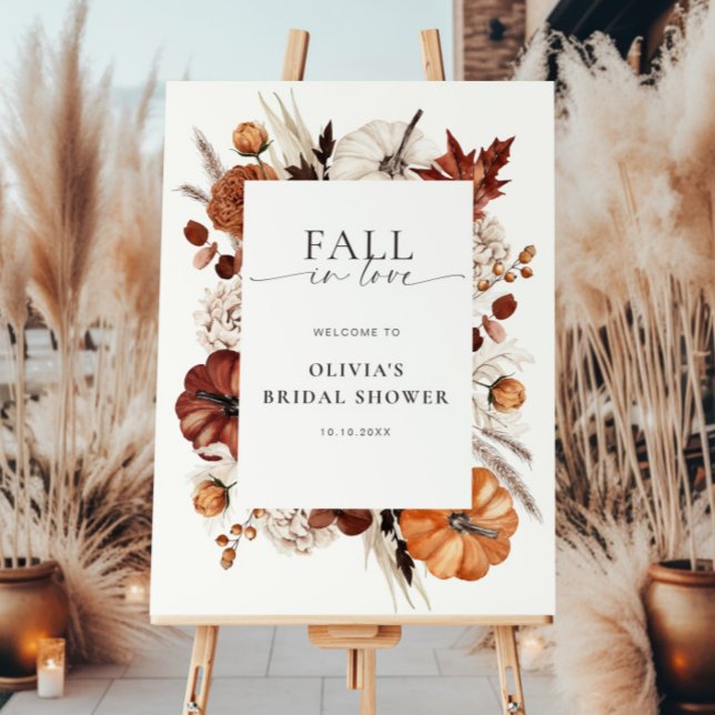 Fall in Love Neutral Pumpkin Frame Welcome Foam Board (Creator Uploaded)