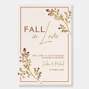 Fall In Love Neutral Wedding Shower Large Welcome Foam Board
