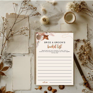Fall in love Newlywed Bucket List Bridal Shower Invitation