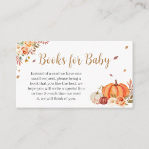 Fall In Love Orange Pumpkin Books for Baby Enclosure Card