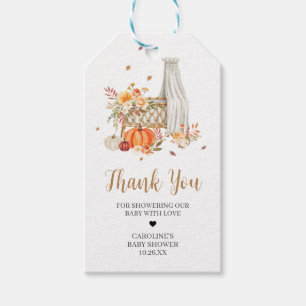 Fall In Love Orange Pumpkin Favor Tags