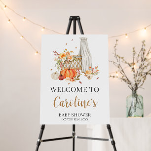 Fall In Love Orange Pumpkin Welcome Sign