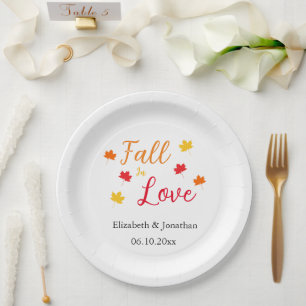 Fall In Love Paper Plates