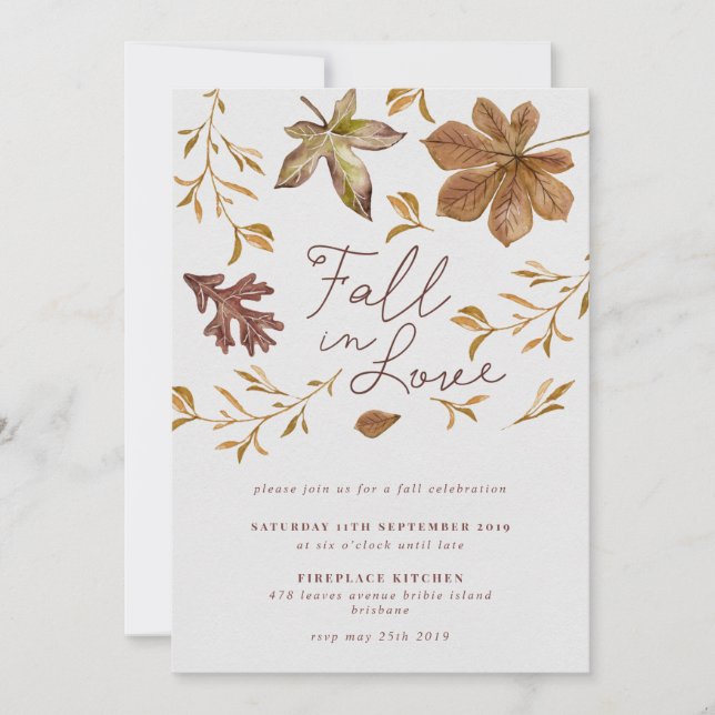 Fall In Love Party Invitation, Invitation (Front)