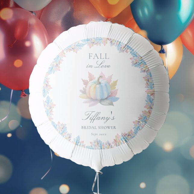 Fall in Love Pastel Blue Pumpkin Bridal Shower Balloon (Creator Uploaded)