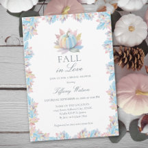 Fall in Love Pastel Blue Pumpkin Bridal Shower